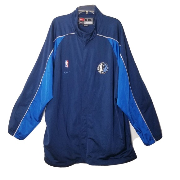 Nike Dallas Mavericks Jacket Men Size XXL Blue NBA Logo Long Sleeve
